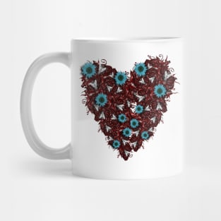 Flesh Heart, Flyes and Flowers Mug